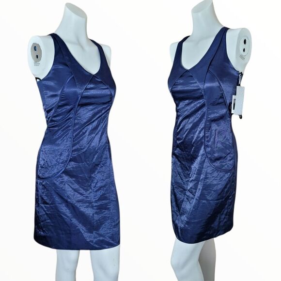 NOS Richard Chai Mini Razor back Dress Size 7 Navy - Picture 1 of 8